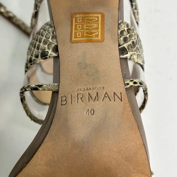 Alexandre Birman stiletto open toe slide python patent sandals size EU 40 - Picture 9 of 10